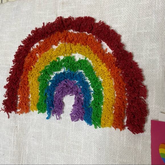 Isaac Mizrahi New York Throw Decorative Blanket Rainbow Embroidered NWT - Picture 3 of 6